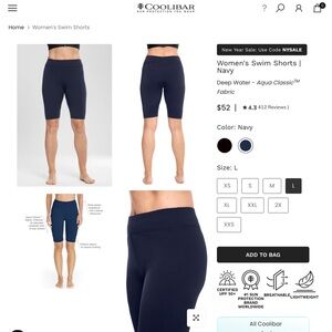 Coolibar Women's Navy Swim Bike Shorts